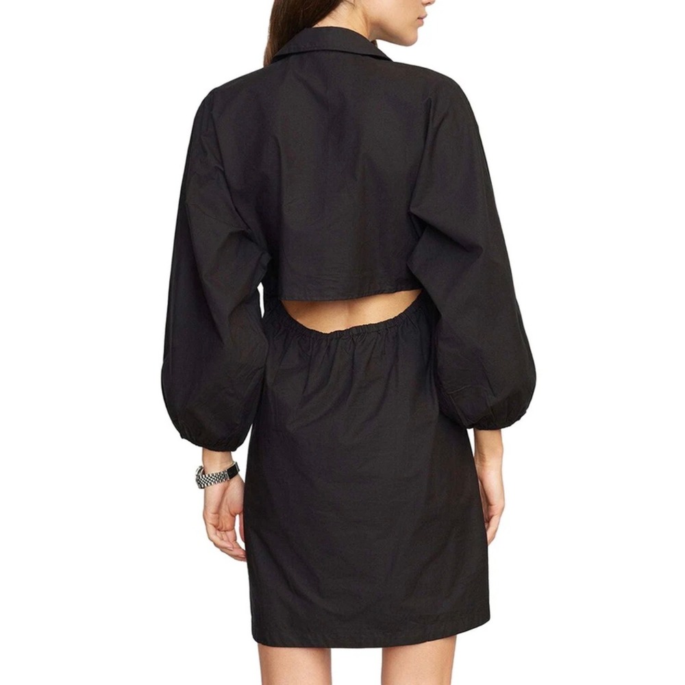 Modern Citizen Black Shirt Dress Women's Medium Button Front Minimalist Midi - Picture 2 of 11